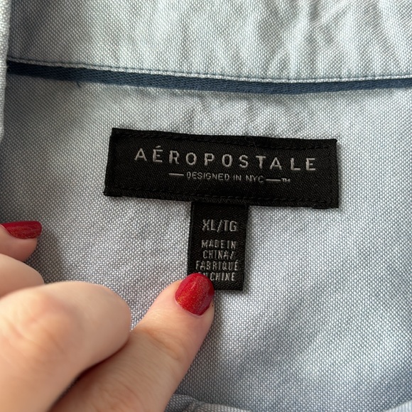 Aeropostale Blue Dip Dye Button Up - Picture 5 of 8